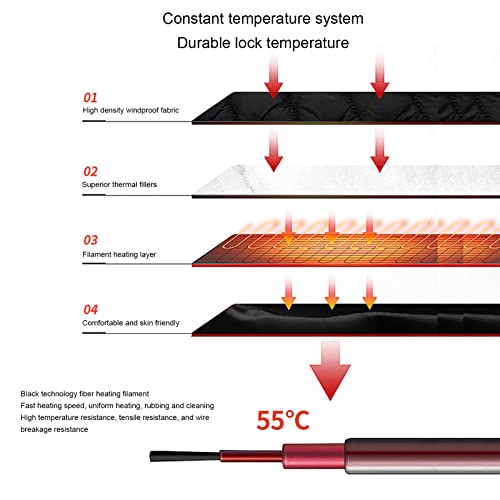 Colete elétrico aquecido, 3 níveis de temperatura, à prova de frio, aquecimento rápido, leve, USB, c