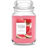 Yankee Candle Juicy Watermelon, Scented Candle, 22oz Large Jar with up to 150 Hour Burn Time, Giftable