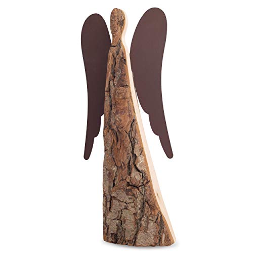 Forest Decor Wooden Guardian Angel Figurines For Love, Peace, Inspiration - Remembrance Angel Collectible Statue - Christmas Wood Angel Decor - Rustic Angel Gift In Memory Of Loved Ones - Large #TOP1