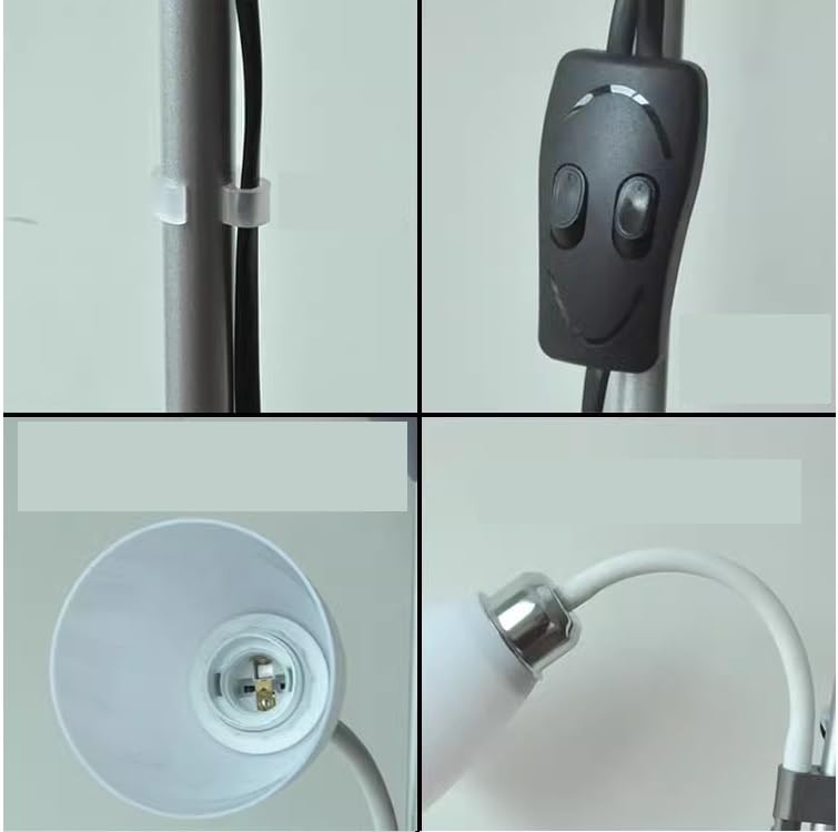 Lámpara de pie de metal regulable con poste desmontable 4