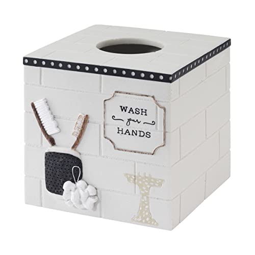 Image of Avanti Linens - Tissue Box Cover, Guest Bathroom Essentials, Modern Home Decor (Bath Icons Collection)
