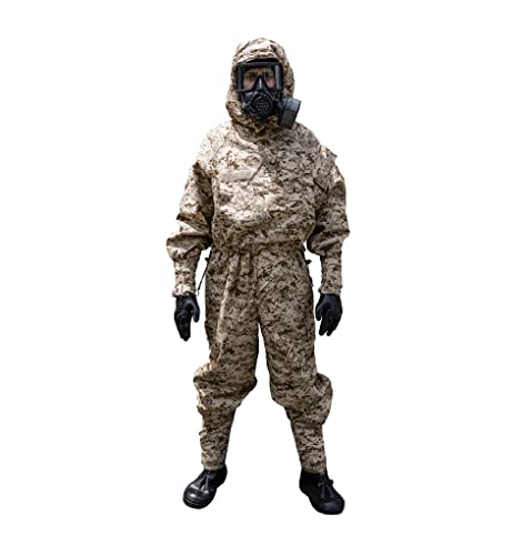 MIRA Safety MOPP-1 CBRN Protective Suit | Washable, Semi-permeable, Chemical-Resistant Coverall with Integrated Hood