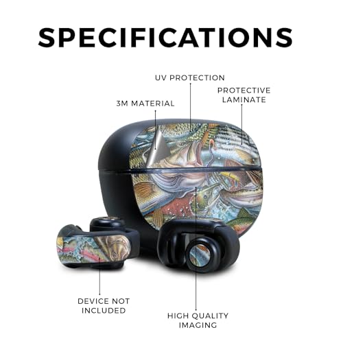 Image of Glossy Glitter Skin Compatible with Bose Ultra Open Earbuds - Action Fish Puzzle - Premium 3M Vinyl Protective Wrap Decal Cover - Easy to Apply | Crafted in The USA by MightySkins