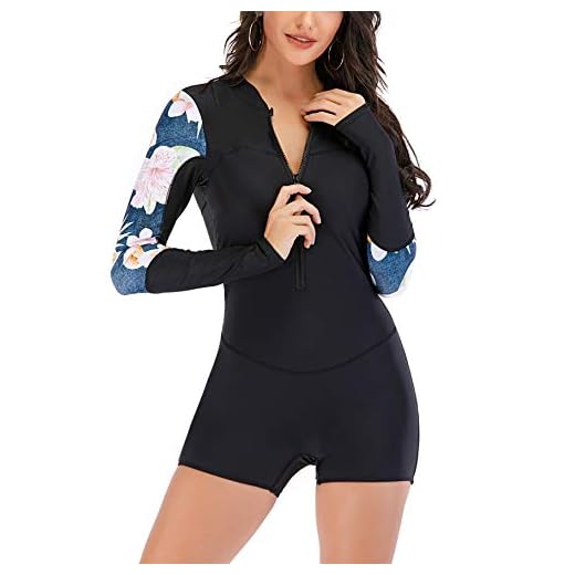 One Piece Rash Guard Zip Front Full Body Swimsuit Boyshort Sun Protection Long Sleeve Dive Skin Surf Wetsuit Suit