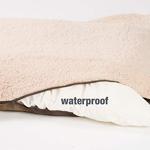 JAMAXX orthopädisches Hundebett - Memory Schaumstoff, Waschbar Wendekissen - Hundekissen mit Lammfell - Hundekorb Hundekörbchen Abnehmbarem Bezug Reissverschluss, PDB2008 (L) 120x90 Coffee-braun
