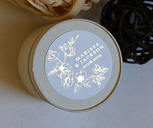 XOXOKristen Custom Wedding Stickers for Favors, Clear Wedding Envelope Seals, Gold Wedding Stickers for Favors, Personalized Floral Rose Gold Wedding Favors Stickers Labels, Custom Name Stickers - Thumbnail 7