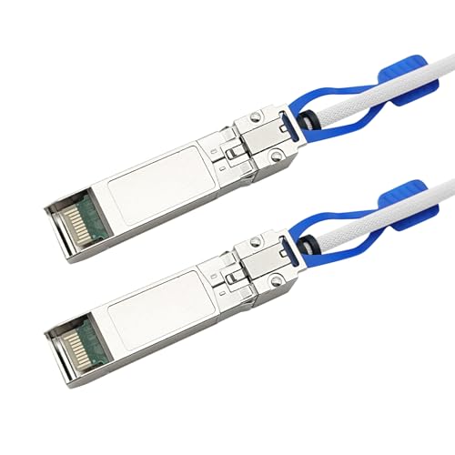 Image of 10Gtek 25GBASE-CR SFP28 to SFP28 Passive Cable, 32AWG, for Cisco SFP-H25GB-CU0.5M, Ubiquiti UC-DAC-SFP28, Supermicro, Mikrotik, Arista and More, Nylon Braided Jacket, 0.5-Meter(1.64ft)