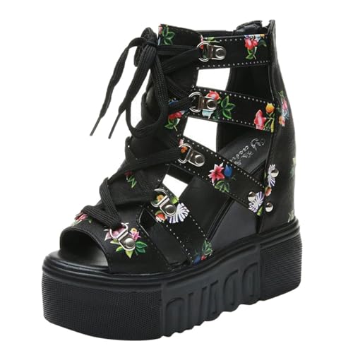 Sandales compensées femmes WWricotta chaussures plateforme bout ouvert été décontractées