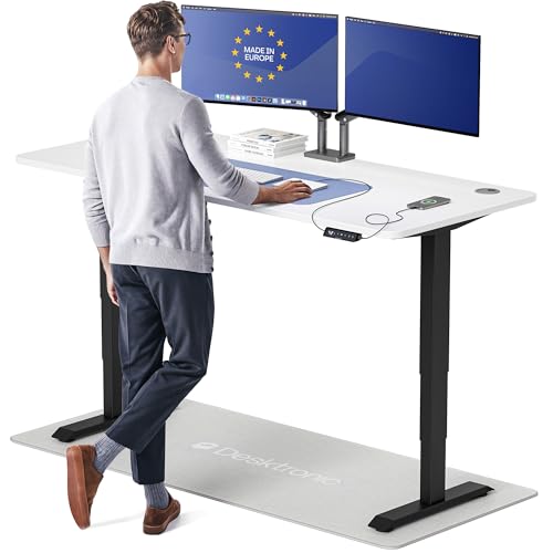 Image of Desktronic HomePro Standing Desk 72x30 - Made in Europe, Ergonomic Sit Stand Home Office Desk, Electric Height Adjustable, Dual Motor, USB & USB-C Charging, Wobble-Free, Touchscreen, 3 Memory Presets