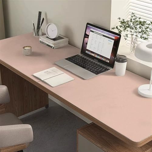 Liveinu Protector Mesa Escritorio de Cuero PU, Grande Almohadilla de Escritorio de Oficina para Ordenador, Desk Mat para la Oficina y el Hogar, Rosa, 60x140cm