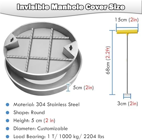 DMHA-PD マンホールカバーステンレススチールマンホールカバー、歩道や