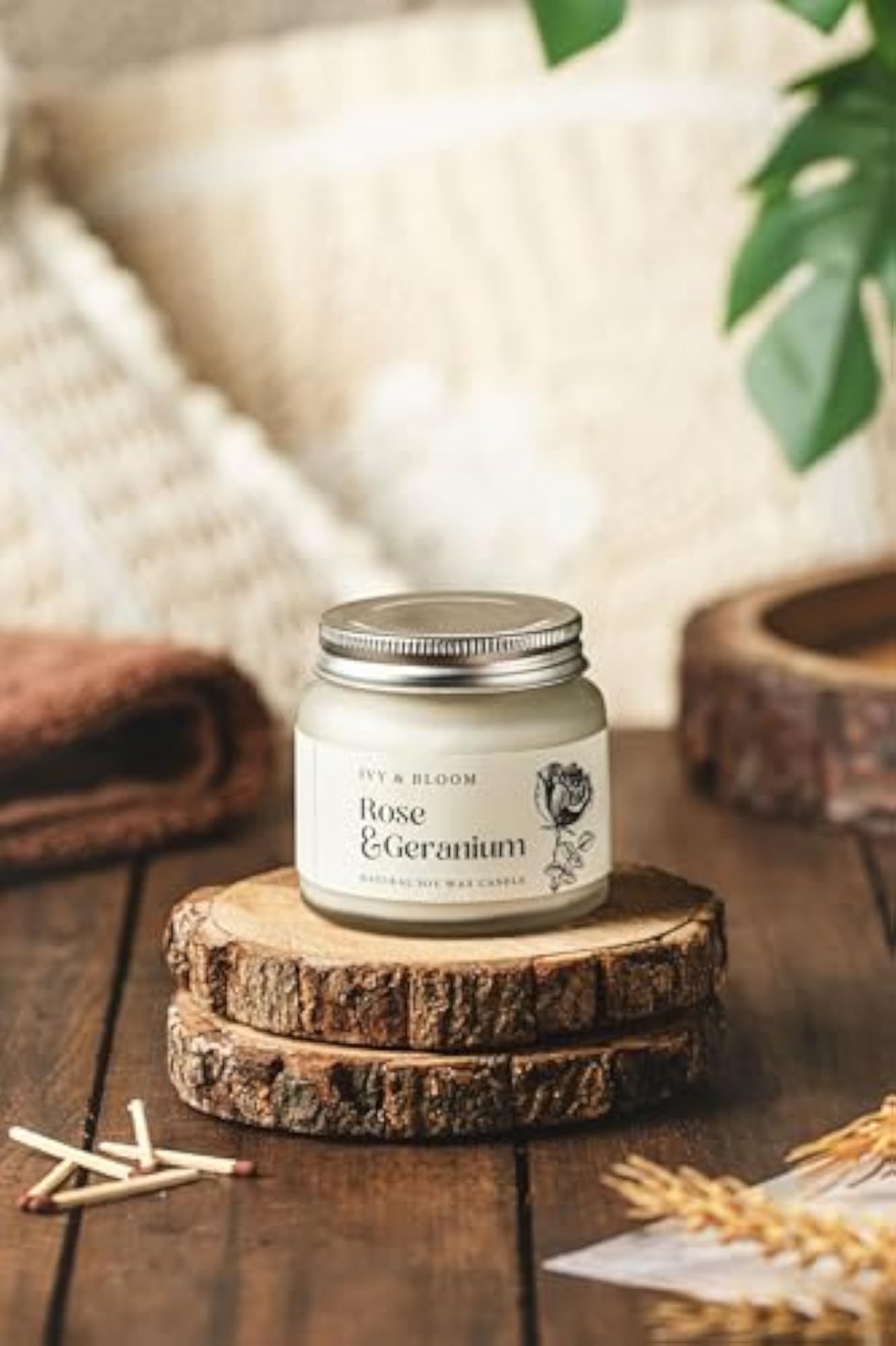 Rose & Geranium Scented Soy Wax Candle Gift Pack