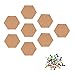 8 Pièces Tableaux en Liège Hexagon, Décoration Murale de Bricolage de Panneau de Liège Hexagonal Auto-Adhésif, Avec 40 Punaises