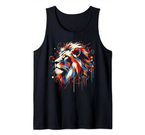 Lion Minimalist and Vibrant Style Birthday Christmas Camiseta sin Mangas