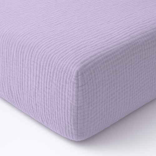 Image of Newton Baby Dual Layer Crib Sheet 2-Pack, Organic Gauze - Lavender