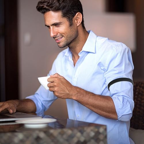 2-Stück Metall Hemd Armbänder,Langarm Hemdhalter,Ärmelhalter für Damen und Herren,Anti-Rutsch Hemdärmelhalter,Shirt Riemen Manschette,Elastische Sleeve Bands,Hemdärmelhalter für Pullover und Hemden