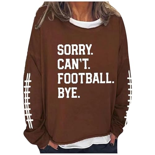 Sweatshirt femme décontracté col rond à manches longues imprimé marron taille XL