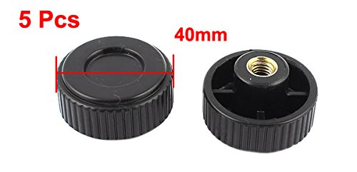 uxcell a15081300ux0523 M8 Female Thread 40 mm Head Diameter Clamping Knurled Knob Black (Pack of 5) - Image 4