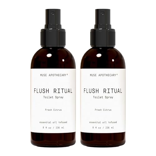 Muse Apothecary Flush Ritual - Aromatic &amp; Refreshing Toilet Spray, Use Before You Go, 8 oz, Infused with Natural Essential Oils - Fresh Citrus, 2 Pack
