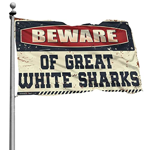 Drapeau mural grand requin blanc pour habiller facilement les grands murs blancs