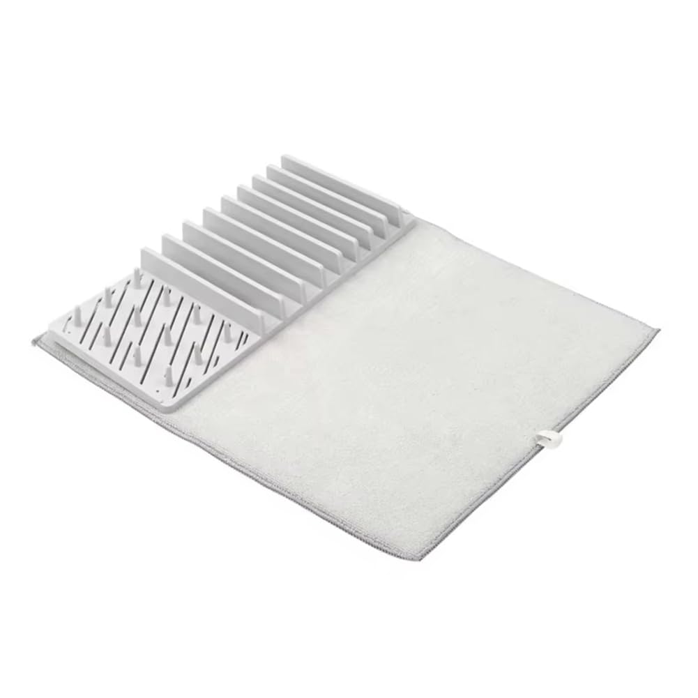 CTRLZS Separated Drain Frame, Detachable Multifunctional Drying Pad, and Superfine Fiber Absorbent Pad for Dishes