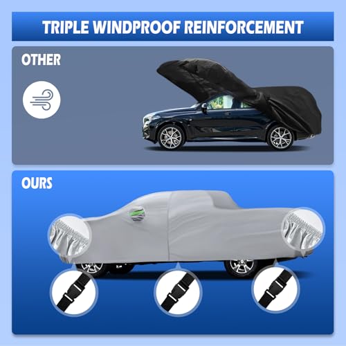 Image of Car Cover Custom Fit for Chevrolet Colorado Short Bed, Migaven Waterproof Full Exterior Cover Sun Rain Protection with Door Zipper