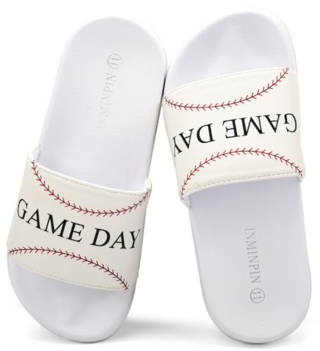 Image of INMINPIN Kids Boys Girls Ball Sprots Slides Sandals Ultra Comfortable Beach Pool Shower Shoes House Slide Indoor Outdoor for Sports Fan