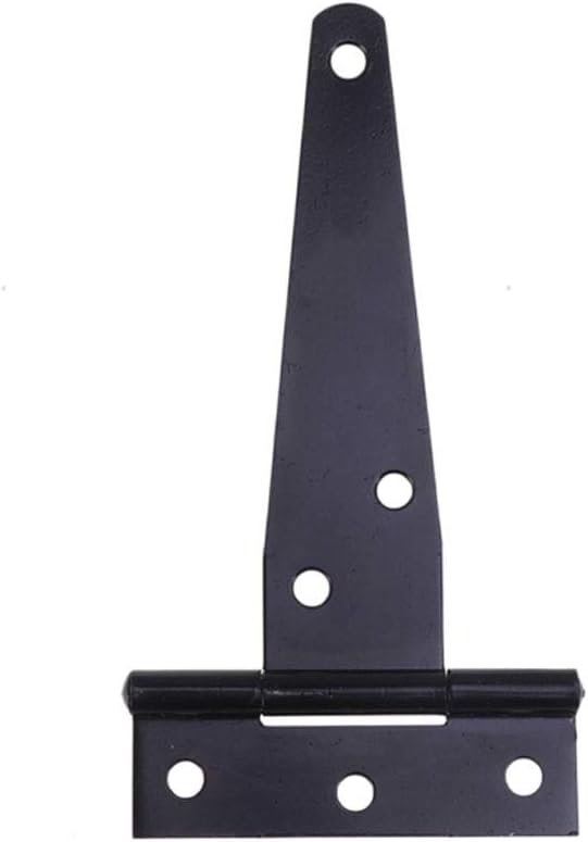 12Pcs 4In T Shaped Rustproof Iron Light Duty Shed Hinge Gate Strap Door Hinges (Black)