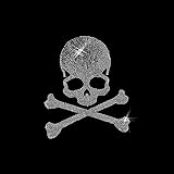 Motiv: Totenkopf - Größe:ca. 12 x 15 cm - Steine: kristallklar, SS6