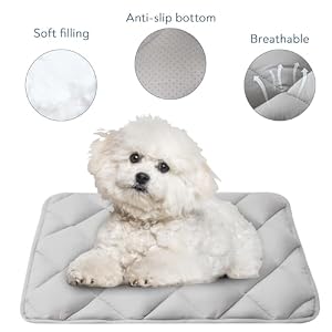 Dog Crate Pad 2 Pack, Soft Dog Crate Mat with Anti-Slip Bottom, Machine Washable Kennel Pad, Crate Mats for Dog Cages, Dog Bed for Crate, Fits 24 Inch Dog Crate, Grey Dog Crate Pad 2 Pack, Soft Dog Crate Mat with Anti-Slip Bottom, Machine Washable Kennel Pad, Crate Mats for Dog Cages, Dog Bed for Crate, Fits 24 Inch Dog Crate, Grey