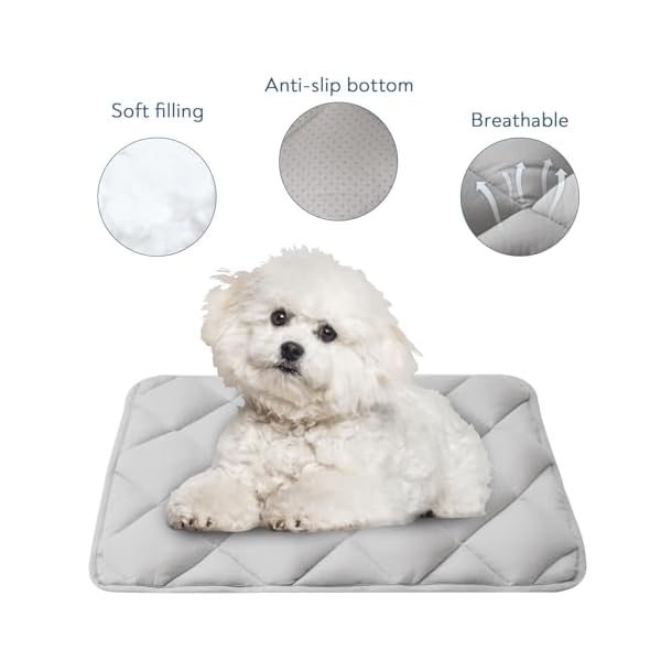 Image showcasing Dog Crate Pad 2 Pack, Soft Dog Crate Mat With Anti-Slip Bottom, Machine ...