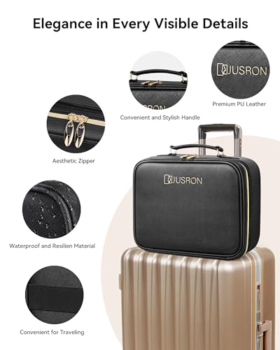 Jusron MR0015 Travel Makeup Bag Cosmetic Bag Makeup Organizer Bag With Lighted Mirror 3 Color Scenarios Adjustable Brightness, Waterproof Makeup Train Case thumb #7