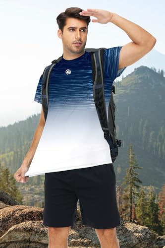 Image of AOBUTE Mens Swim Shirts Short Sleeve UPF 50+ Sun Shirt Quick Dry Rash Guard Fishing Swimming Shirt