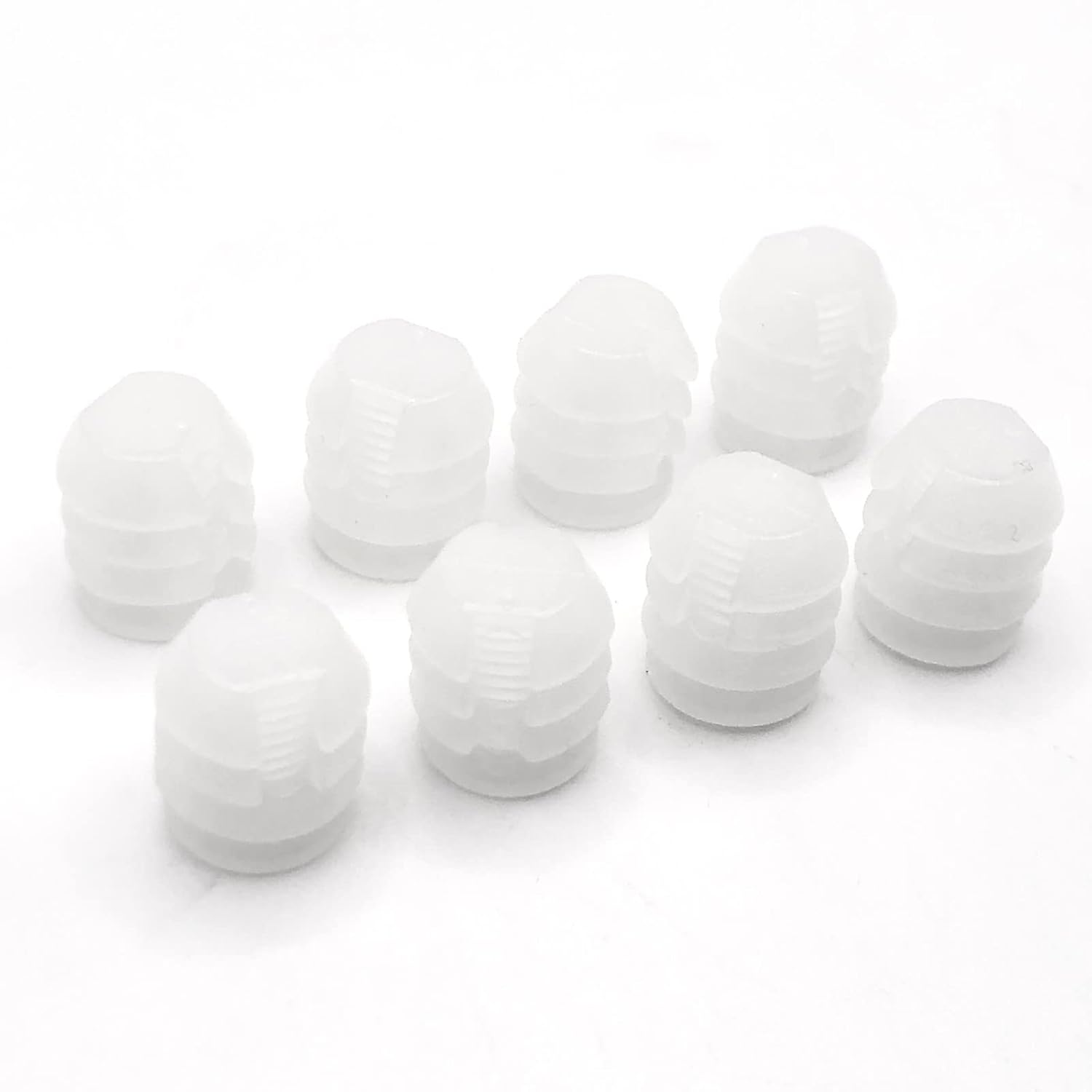 ReplacementScrews Plastic Sleeve Insert Compatible with IKEA Part 102267 | (MALM Bed Frames), Closed End Dowel, Transparent Nylon, Metric M6 Size, Pack of 8