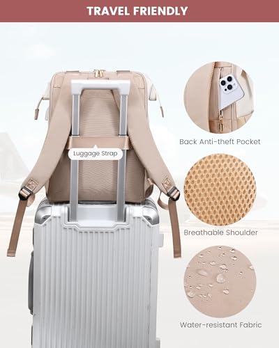 Image of LOVEVOOK 17.3 Inch Laptop Backpack for Women, Large Capacity Travel Backpack with Organizer Bag, Waterproof Carry on Backpack Work Bag with USB Port, Teacher Nurse Backpack Purse, 2PCS