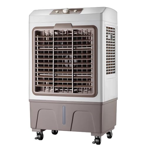 Ventilador Evaporativo Industrial, Enfriador de Aire Portátil de 3 Velocidades, Climatizador Frio 3 en 1, Tanque de Agua Grande 45 L, Ventilador con Hielo Doméstico