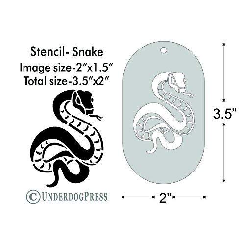 Stencil- Snake, 2x1.5 Inch Image on 3.5x2 Border, Size 1