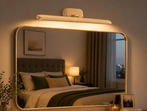 Image of FILLISKA Modern LED Picture /Dressing /Vanity /Bathroom /Mirror Light with 3 Step Light Mode & Adjustable Head (White,WarmWhite and Neutral White)(2 Year Warranty) (6 Watt Soft Wood)