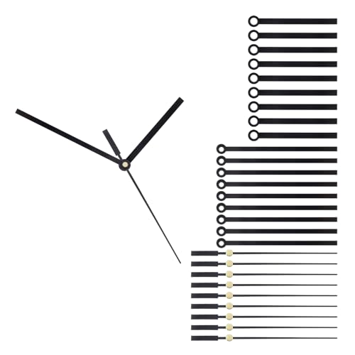 MovFlax 10 Sets Rectangular Black Clock Hands Kit, Aluminum in Quartz Clock Needles Replacement Repair Kit, Mechanism Accessories (7/7.3/5.4cm,2.75/2.87/2.12inch, Pack, 10)