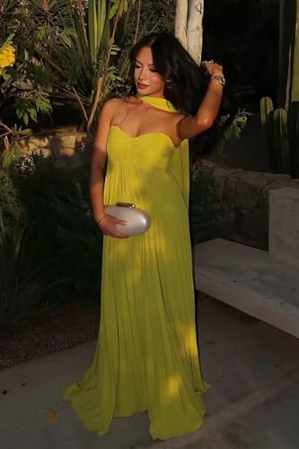 Lindo Novia Chiffon Bridesmaid Dresses for Women with Scarf Strapless A-Line Formal Wedding Guest Dress for Teens4