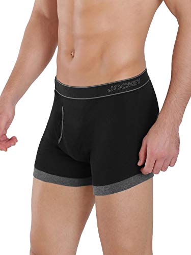 Image of Jockey 1017 Men's Super Combed Cotton Rib Solid Boxer Brief with Stay Fresh Properties