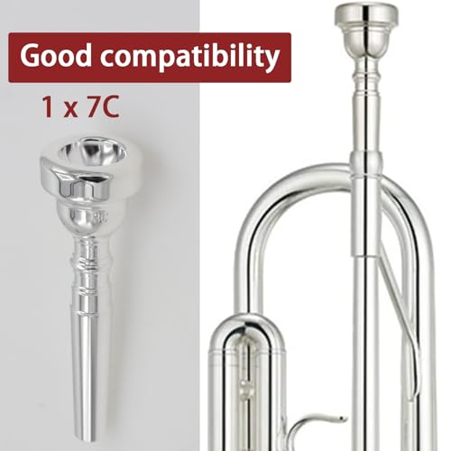 image for CashBeat 7C Trumpet Mouthpiece Set, Silver Plated Brass, Beginner to P