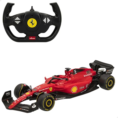 ColorBaby RASTAR   Coche teledirigido Fórmula 1 2022 Ferrari F1 75, Licencia Oficial, Escala 1:18, Coches teledirigidos, Vehículo radiocontrol, Control Remoto, 2.4 GH.z, Sainz + Leclerc, RC (41277)