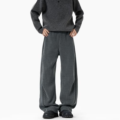Seidarise Men's Wide - Leg Textured Pants, Loose Fit with Unique Waffle Pattern, Versatile for Casual Wear3