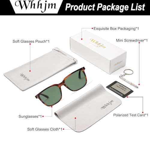 Image of Polarized Square Sunglasses for Men Ultralight Classic Retro Square Driving Shades UV400 Protection Sun Glasses