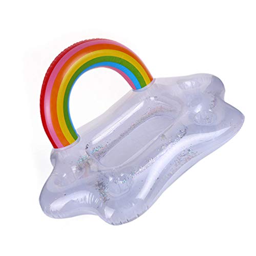 BESPORTBLE Suporte de copo inflável para piscina com arco-íris e nuvens de brinquedo de banho infant