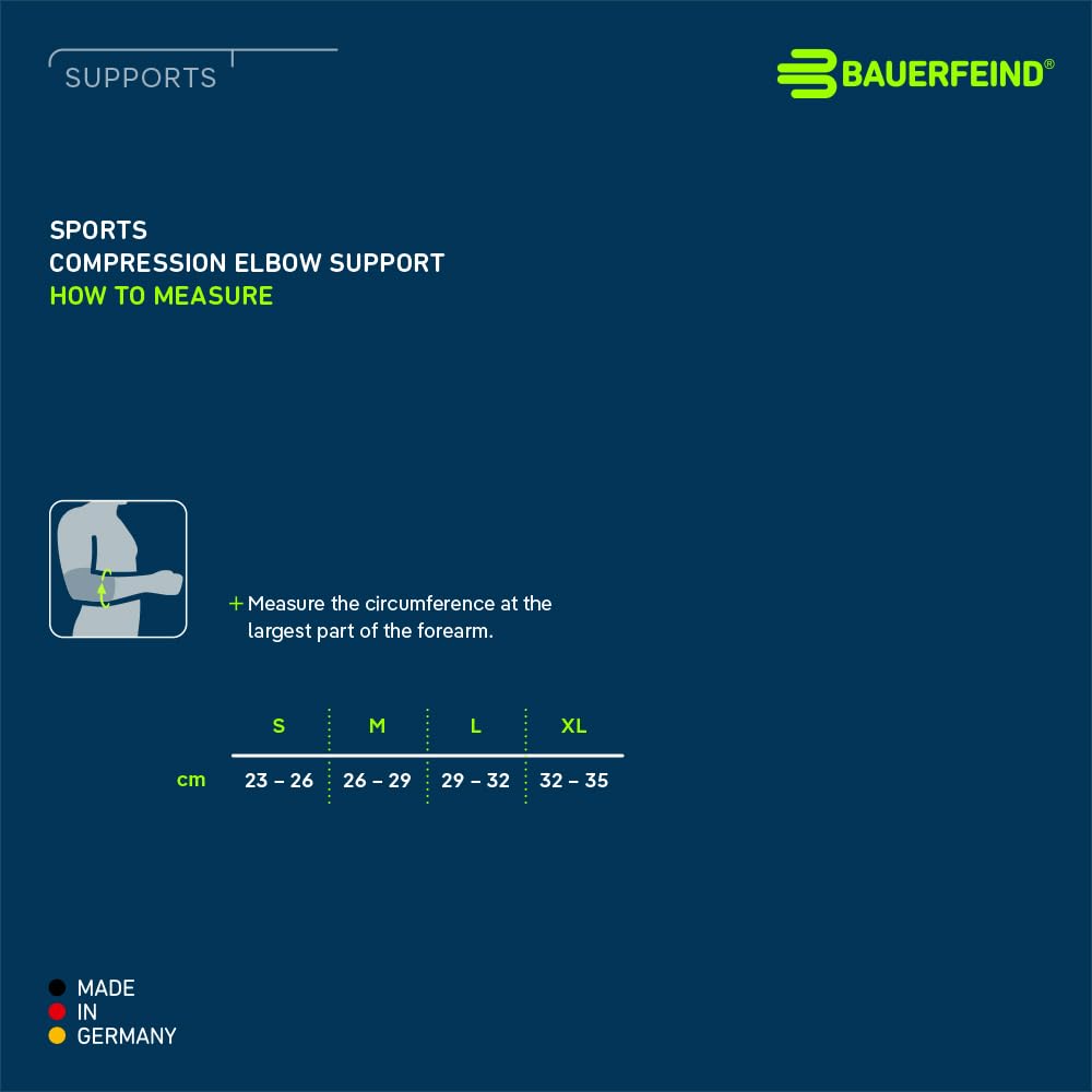 Bauerfeind Sports Compression Elbow Support – Gomitera Unisex Con Compressione Senza Cuciture – Per Pallacanestro E Sport Con Palla – Misura M – Made In Germany