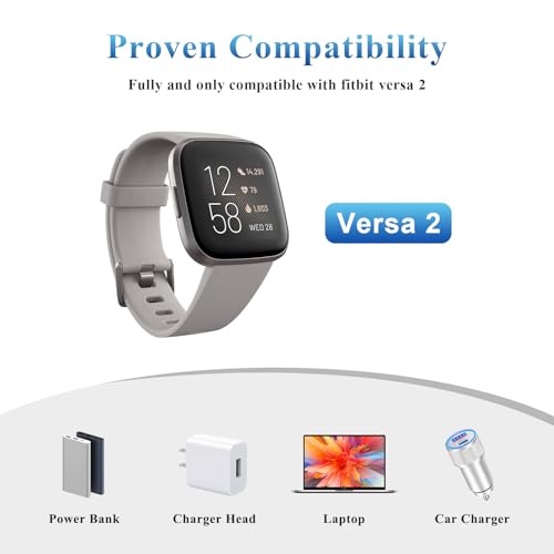 Meliya Charger For Fitbit Versa 2 Only, Anti-Slip Charging Stand Dock Station Replacement Usb Cable Accessories Cradle Base Holder For Fitbit Versa 2 Smartwatch thumb #1