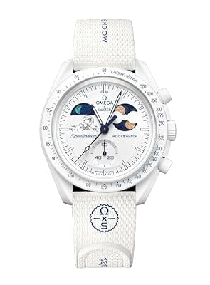 Swatch Orologio da Polso Moonswatch Omega X Mission to Earthphase Moonshine Gold Cold Moon Dicembre