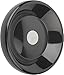 Kipp 06288-0140X08 Duroplastic Black Disc Handwheel Without Revolving Handle, Steel Bushing, High-Gloss Polished Finish, Style D, Metric, 140 mm Diameter, 8 mm Bore Size